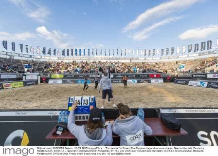Timmendorfer Strand Die Ahmann-Hager-Arena von innen. Beachvolleyball, Deutsche Meisterschaft, 10.09.15 , Copyright: KOENIG Eibner-Pressefoto EP_FKG