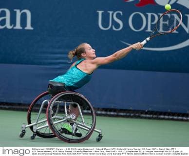 Jiske Griffioen (NED) Rollstuhl Tennis Tennis - US Open 2015 - Grand Slam ITF ATP Tennis Herren WTA Tennis Damen - Flushing Meadows - New York - New York - USA - 10 September 2015. Juergen Hasenkopf