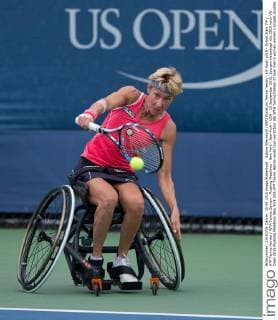Sabine Ellerbrock (GER) Rollstuhl Tennis Tennis - US Open 2015 - Grand Slam ITF ATP Tennis Herren WTA Tennis Damen - Flushing Meadows - New York - New York - USA - 10 September 2015. Juergen Hasenkopf