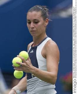 Sept. 11, 2015 - Flushing Meadows, New York, U.S - Flavia Pennetta during her match on Day 12 of the 2015 US Open with Simona Halep at the USTA Billie Jean King National Tennis Center on Friday September 11, 2015 in the Flushing neighborhood of the Queens borough of New York City. Pennetta vs. Halep - ZUMAp124
