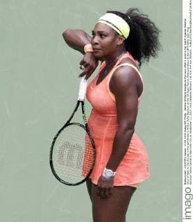 Serena Williams stands on the court after a point in her match against Roberta Vinci of Italy in the 3rd set in the semifinals in Arthur Ashe Stadium at the US Open Tennis Championships at the USTA Billie Jean King National Tennis Center in New York City on September 11, 2015. Vinci defeated Williams 2-6, 6-4, 6-4 and Williams .  NYP20150911142 JOHNxANGELILLO