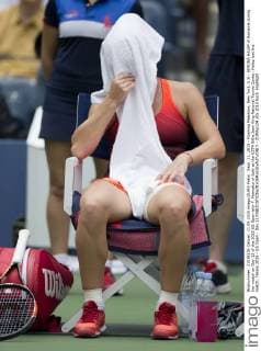 Sept. 11, 2015 - Flushing Meadows, New York, U.S - SIMONA HALEP of Romania during her match on Day 12 of the 2015 US Open with F. Pennetta of Italy at the USTA Billie Jean King National Tennis Center. Halep lost the match. Tennis 2015 - US Open - Day 12 - ZUMAp124
