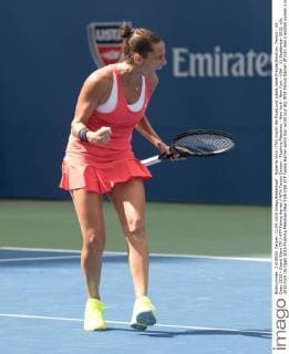 Roberta Vinci (ITA) macht die Faust und jubelt,Jubel,Freude,Emotion, Tennis - US Open 2015 - Grand Slam ITF ATP Tennis Herren WTA Tennis Damen - Flushing Meadows - New York - New York - USA - 11 September 2015.