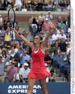 September 11, 2015 Roberta Vinci of Italy reacts after defeating Serena Williams in the women s singles semi-final at the US Open, played at the Billie Jean King Tennis Center, Flushing Meadow NY. TENNIS: SEP 11 US Open Icon250150911414 EDITORIAL USE ONLY