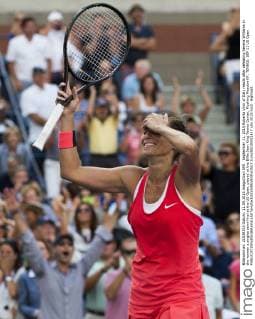 September 11, 2015 Roberta Vinci of Italy reacts after defeating Serena Williams in the women s singles semi-final at the US Open, played at the Billie Jean King Tennis Center, Flushing Meadow NY. TENNIS: SEP 11 US Open Icon250150911417 EDITORIAL USE ONLY
