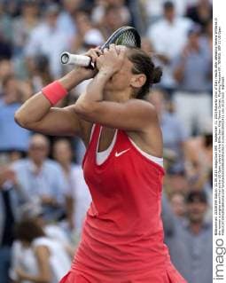 September 11, 2015 Roberta Vinci of Italy reacts after defeating Serena Williams in the women s singles semi-final at the US Open, played at the Billie Jean King Tennis Center, Flushing Meadow NY. TENNIS: SEP 11 US Open Icon250150911421 EDITORIAL USE ONLY