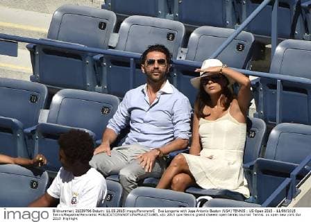 Eva Longoria with Jose Antonio Baston (USA) TENNIS : US Open 2015 - 11 09 2015 TennisMagazine Panoramic 