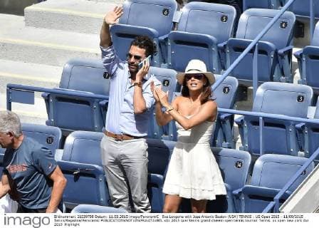 Eva Longoria with Jose Antonio Baston (USA) TENNIS : US Open 2015 - 11 09 2015 TennisMagazine Panoramic 