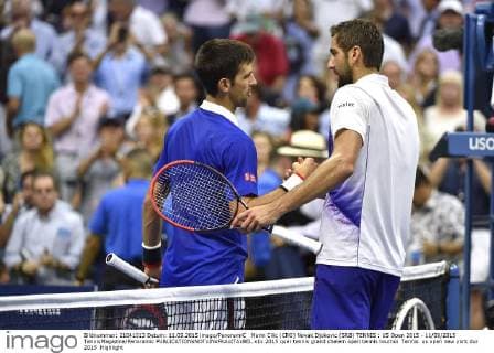 Marin Cilic (CRO) Novak Djokovic (SRB) TENNIS : US Open 2015 - 11 09 2015 TennisMagazine Panoramic 
