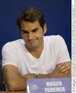 Sept. 11, 2015 - Flushing Meadows, New York, U.S - Roger Federer attends a press conference PK Pressekonferenz after his win over Stan Wawrinka on Day 12 of the 2015 US Open at the USTA Billie Jean King National Tennis Center on Friday September 11, 2015 in the Flushing neighborhood of the Queens borough of New York City. Federer vs. Wawrinka - ZUMAp124