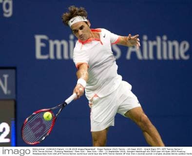 Roger Federer (SUI) Tennis - US Open 2015 - Grand Slam ITF ATP Tennis Herren WTA Tennis Damen - Flushing Meadows - New York - New York - USA - 11 September 2015. Juergen Hasenkopf