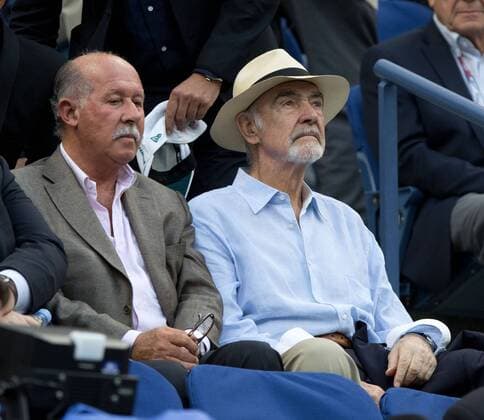 US Open ,Sir Sean Connery,VIP Gast in der Ehrenloge, Tennis - US Open 2015 - Grand Slam ITF ATP Tennis Herren WTA Tennis Damen - Flushing Meadows - New York - New York - USA - 11 September 2015. Juergen Hasenkopf