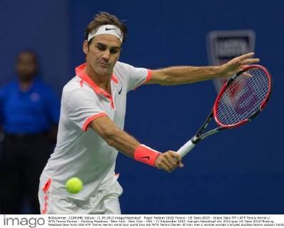 Roger Federer (SUI) Tennis - US Open 2015 - Grand Slam ITF ATP Tennis Herren WTA Tennis Damen - Flushing Meadows - New York - New York - USA - 11 September 2015. Juergen Hasenkopf