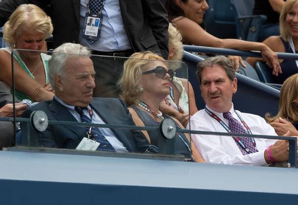 US Open ,VIP Gaeste in der Ehrenloge, L-R. ITF Praesident Francesco RicciBitti und der ehemalige USTA Praesident David Haggerty, Tennis - US Open 2015 - Grand Slam ITF ATP Tennis Herren WTA Tennis Damen - Flushing Meadows - New York - New York - USA - 11 September 2015. Juergen Hasenkopf