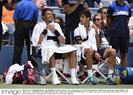 Pierre Hugues Herbert (FRA) Nicolas Mahut (FRA) holen den Doppel-Sieg TENNIS : US Open 2015 - 12 09 2015 TennisMagazine Panoramic 
