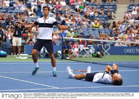 Pierre Hugues Herbert (FRA) Nicolas Mahut (FRA) holen den Doppel-Sieg TENNIS : US Open 2015 - 12 09 2015 TennisMagazine Panoramic 