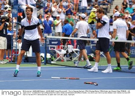 Pierre Hugues Herbert (FRA) Nicolas Mahut (FRA) holen den Doppel-Sieg TENNIS : US Open 2015 - 12 09 2015 TennisMagazine Panoramic 