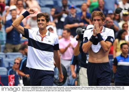 Pierre Hugues Herbert (FRA) Nicolas Mahut (FRA) holen den Doppel-Sieg TENNIS : US Open 2015 - 12 09 2015 TennisMagazine Panoramic 