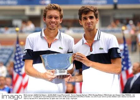 Pierre Hugues Herbert (FRA) Nicolas Mahut (FRA) holen den Doppel-Sieg TENNIS : US Open 2015 - 12 09 2015 TennisMagazine Panoramic 