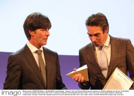Joachim Löw und Michael Stich bei der Verleihung Goldene Sportpyramide am 12.09.2015 in Hamburg Goldene Sportpyramdie 2015 in Hamburg 