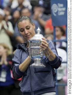 Sept. 12, 2015 - Flushing Meadows, New York, U.S - Flavia Pennetta wins her championship match on Day 12 of the 2015 US Open over Roberta Vinci at the USTA Billie Jean King National Tennis Center on Saturday September 12, 2015 in the Flushing neighborhood of the Queens borough of New York City. Pennetta won by a score of 7-6(7-4), 6-2. Pennetta vs. Vinci - ZUMAp124