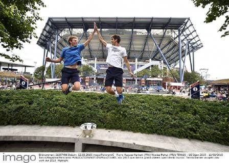 Pierre Hugues Herbert (FRA) Nicolas Mahut (FRA) TENNIS : US Open 2015 - 12 09 2015 TennisMagazine Panoramic 