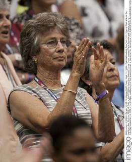 Sept. 12, 2015 - Flushing Meadows, New York, U.S - Virginia Wade attends the match on Day 13 of the 2015 US Open at the USTA Billie Jean King National Tennis Center between Flavia Pennetta and Roberta Vinci on Saturday September 12, 2015 in the Flushing neighborhood of the Queens borough of New York City. Pennetta vs. Vinci - ZUMAp124