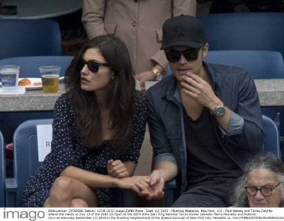 Sept. 12, 2015 - Flushing Meadows, New York, U.S - Paul Wesley and Torrey DeVitto attend the match on Day 13 of the 2015 US Open at the USTA Billie Jean King National Tennis Center between Flavia Pennetta and Roberta Vinci on Saturday September 12, 2015 in the Flushing neighborhood of the Queens borough of New York City. Pennetta vs. Vinci - ZUMAp124