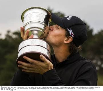 Zandvoort - Thomas Pieters has won KLM Open 2015 and becoming the 96th winner of the golf tournament. Photographer: Robert Meerding 