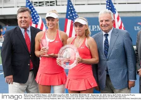 FLUSHING MEADOWS, NY - September 13, 2015: Dalma Galfi (HUN) during the Trophy Ceremony after defeating Sofia Kenin (USA) 75 64 during the Junior Girls Singles - Final of the 2015 US Open at the USTA Billy Jean King National Tennis Center in Flushing Meadows, New York. TENNIS: SEP 13 US Open Icon150913105 EDITORIAL USE ONLY