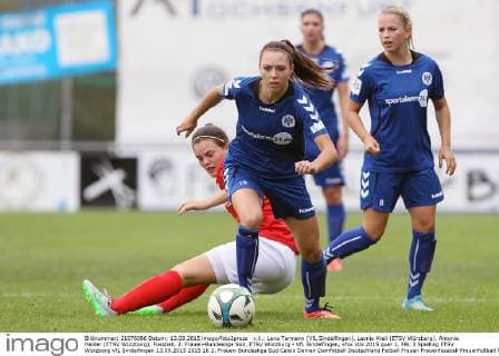 v.li.: Lena Tarmann (VfL Sindelfingen), Leonie Kreil (ETSV Würzburg), Antonia Heider (ETSV Würzburg), Fussball, 2. Frauen-Bundesliga Süd, ETSV Würzburg - VfL Sindelfingen, xfsx