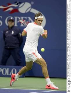 Sept. 13, 2015 - Flushing Meadows, New York, U.S - Roger Federer during his match on Day 14 of the 2015 US Open with Novak Djokovic at the USTA Billie Jean King National Tennis Center on Sunday September 13, 2015 in the Flushing neighborhood of the Queens borough of New York City. Federer vs. Djokovic - ZUMAp124