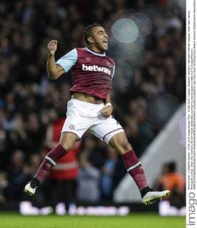14.09.2015. London, England. Football - Barclays Premier League. West Ham versus Newcastle United. West Ham United s Dimitri Payet celebrates scoring his second goal to make it 2-0 xCraigxMercerx  ActionPlus11660227