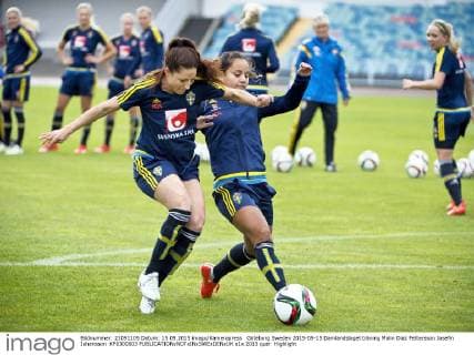 Göteborg Sweden 2015-09-15 Damlandslaget träning Malin Diaz Pettersson Josefin Johansson KP0300003 