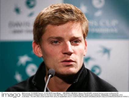 - BRUSSELS, BELGIUM: Belgian David Goffin pictured during a press conference PK Pressekonferenz of Belgian team on the Davis Cup semi final World Group meeting between Belgium and Argentina, Wednesday 16 September 2015 in Brussels. The semi final will be played from 18 to 20 September 2015 in Vorst-Forest, Brussels VIRGINIExLEFOUR  x04700884x