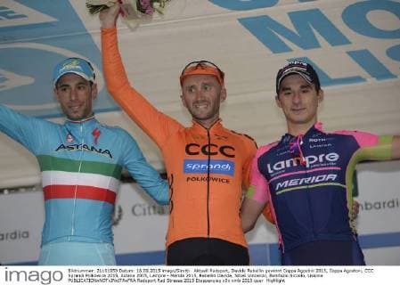 Aktuell Radsport, Davide Rebellin gewinnt Coppa Agostini 2015, Coppa Agostoni, CCC Sprandi Polkowice 2015, Astana 2015, Lampre - Merida 2015, Rebellin Davide, Nibali Vincenzo, Bonifazio Niccolo, Lissone 
