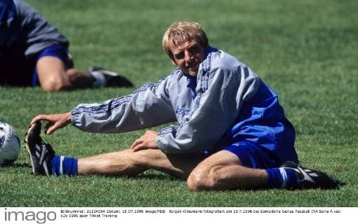 Jürgen Klinsmann fotografiert am 15.7.1996 bei Sampdoria Genua