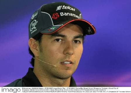 17.09.2015. Marina Bay Street Circuit, Singapore. Formula 1 Grand Prix of Singapore. Sahara Force India & x2013; Sergio Perez at the drivers press conference PK Pressekonferenz xLeannexBoonx  ActionPlus11661102