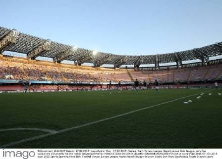 17.09.2015. Naples, Italy. Europa League. Napoli versus Club Brugge. Very few supporters arrive early for the match xGiuseppexMaffiax  ActionPlus11661201