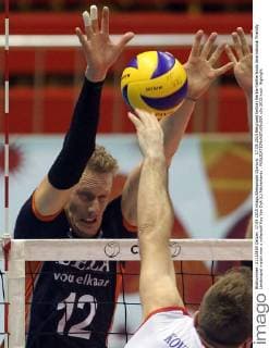 17.09.2015 Belgrade(Serbia) Serbia-Netherlands International Friendly Länderspiel match men s volleyball Kay Van Dijk (L) Netherlands : 