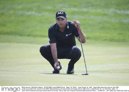 Sept. 17, 2015 - Lake Forest, IL, USA - Jason Day lines up a putt on the 13th green during the first round of the BMW Championship golf tournament at Conway Farms Golf Club in Lake Forest, Ill., on Thursday, Sept. 17, 2015. BMW Championship golf tournament at Conway Farms Golf Club - ZUMAm67_