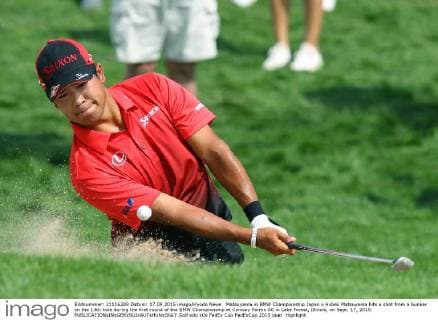Matsuyama in BMW Championship Japan s Hideki Matsuyama hits a shot from a bunker on the 13th hole during the first round of the BMW Championship at Conway Farms GC in Lake Forest, Illinois, on Sept. 17, 2015. 