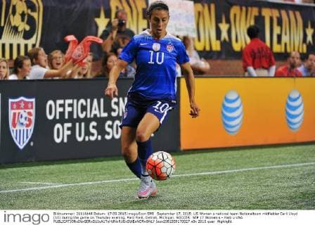 September 17, 2015: US Women s national team Nationalteam midfielder Carli Lloyd (10) during the game on Thursday evening, Ford Field, Detroit, Michigan. SOCCER: SEP 17 Women s - Haiti v USA Icon2581509170027 EDITORIAL USE ONLY