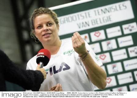 - BREE, BELIZE: former tennis number 1 Kim Clijsters pictured before the Belgium s Biggest tennis lesson , organized by former tennis champion Kim Clijsters and the presentation of TEN4KIM and Multi SkillZ, in Bree, Friday 18 September 2015. YORICKxJANSENS  x04702768x