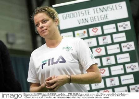 - BREE, BELIZE: former tennis number 1 Kim Clijsters pictured before the Belgium s Biggest tennis lesson , organized by former tennis champion Kim Clijsters and the presentation of TEN4KIM and Multi SkillZ, in Bree, Friday 18 September 2015. YORICKxJANSENS  x04702769x