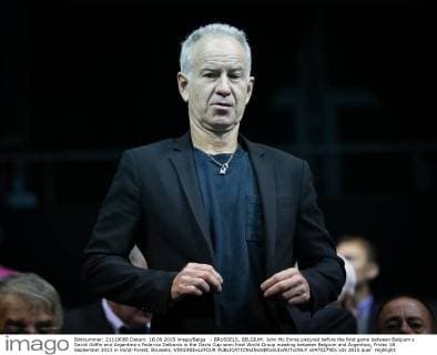 - BRUSSELS, BELGIUM: John Mc Enroe pictured before the first game between Belgium s David Goffin and Argentina s Federico Delbonis in the Davis Cup semi final World Group meeting between Belgium and Argentina, Friday 18 September 2015 in Vorst-Forest, Brussels. VIRGINIExLEFOUR  x04702790x