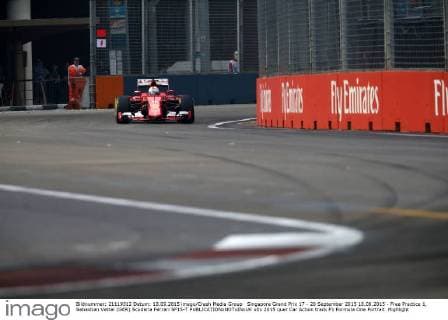 Singapore Grand Prix 17 - 20 September 2015 18.09.2015 - Free Practice 1, Sebastian Vettel (GER) Scuderia Ferrari SF15-T 