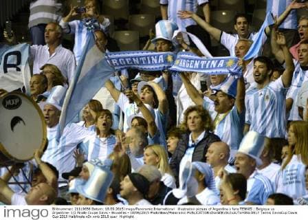 illustration picture of Argentina s fans TENNIS : Belgique vs Argentine- 1 2 Finale Coupe Davis - Bruxelles - 18 09 2015 PhotoNews Panoramic 