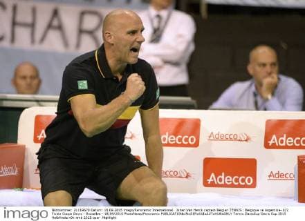 Johan Van Herck captain Belgian TENNIS : Belgique vs Argentine- 1 2 Finale Coupe Davis - Bruxelles - 18 09 2015 PhotoNews Panoramic 