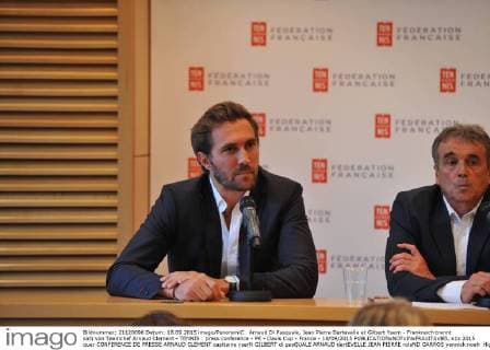 Arnaud Di Pasquale, Jean Pierre Dartevelle et Gilbert Ysern - Frankreich trennt sich von Teamchef Arnaud Clement - TENNIS : press conference - PK - Davis Cup - France - 18 09 2015 
